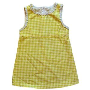 United Colors of Benetton Yellow Checkered Toddler Dress Sz 2​​​